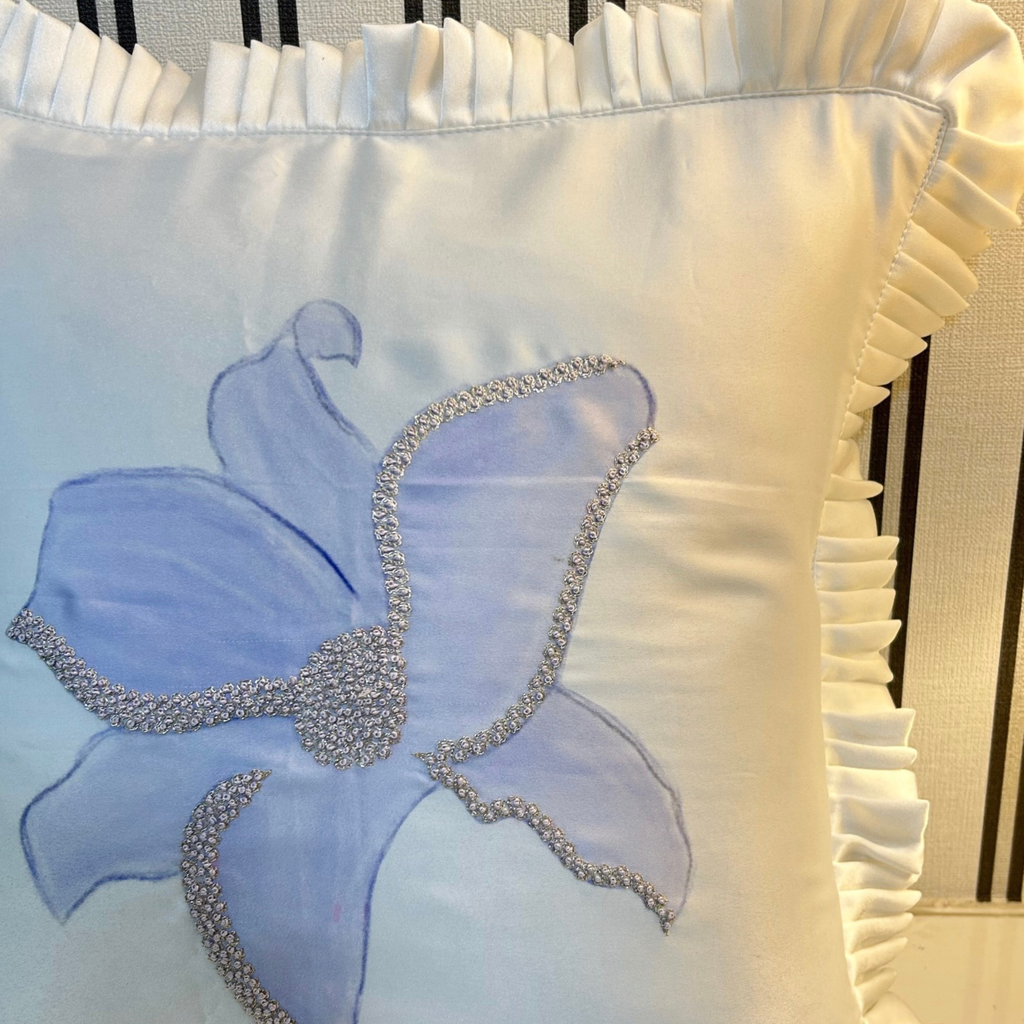 Mauve Hibiscus Cushion Cover