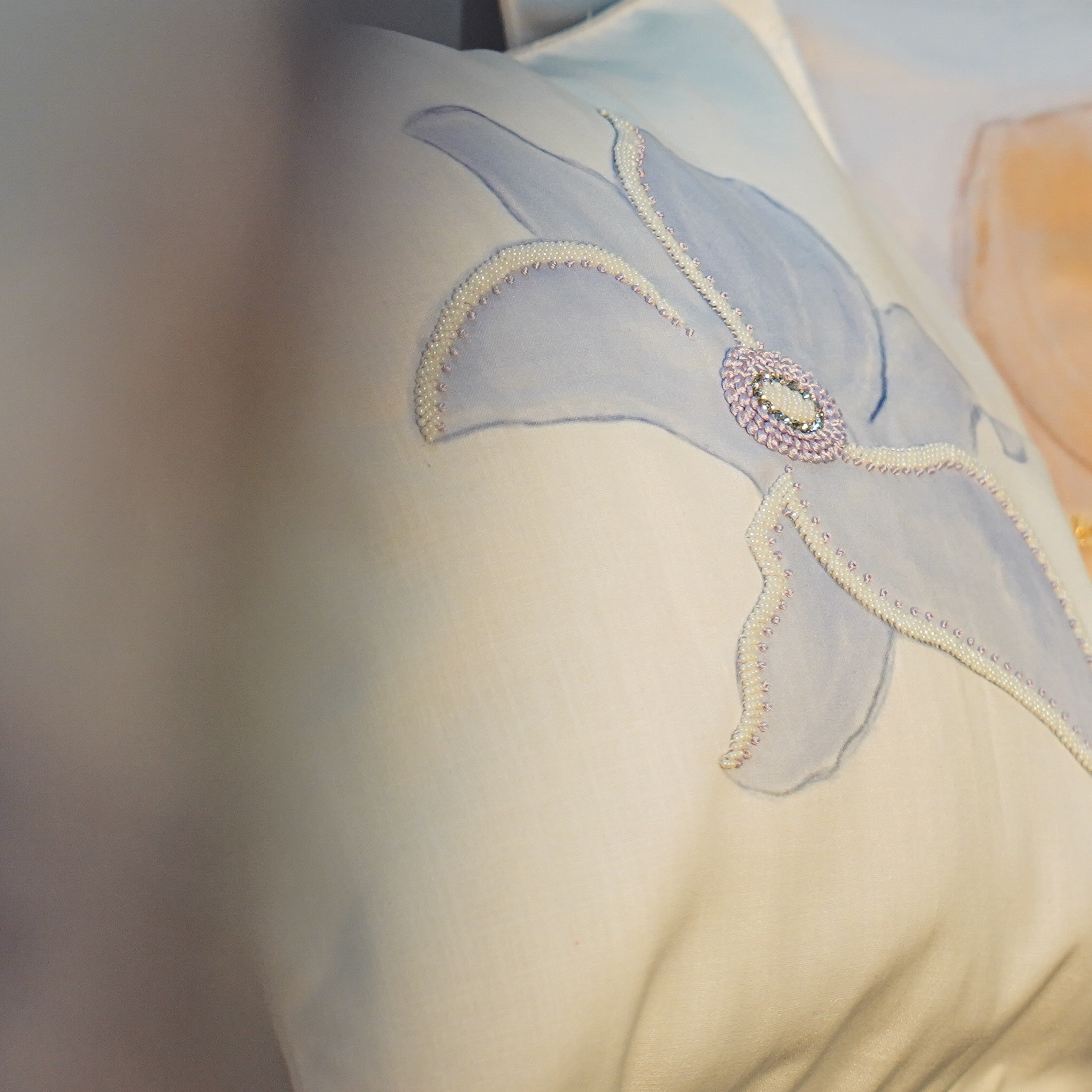 Mauve Hibiscus Cushion Cover
