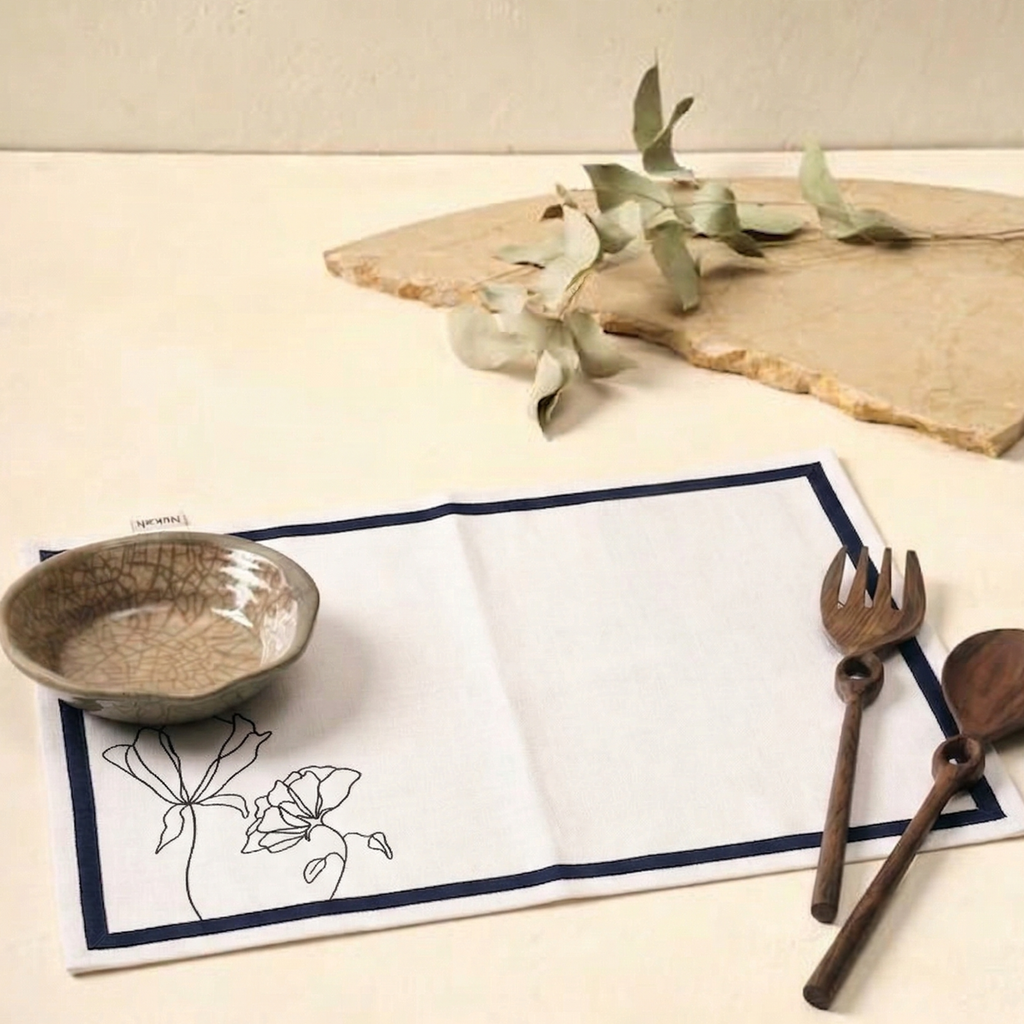 Ink Floral Table Mat & Runner Set