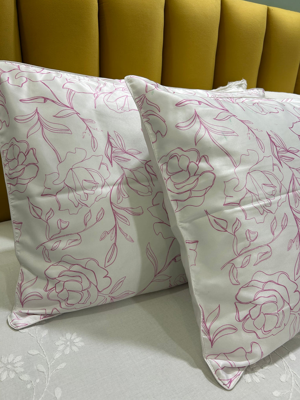 Pink Floral Pillow Case