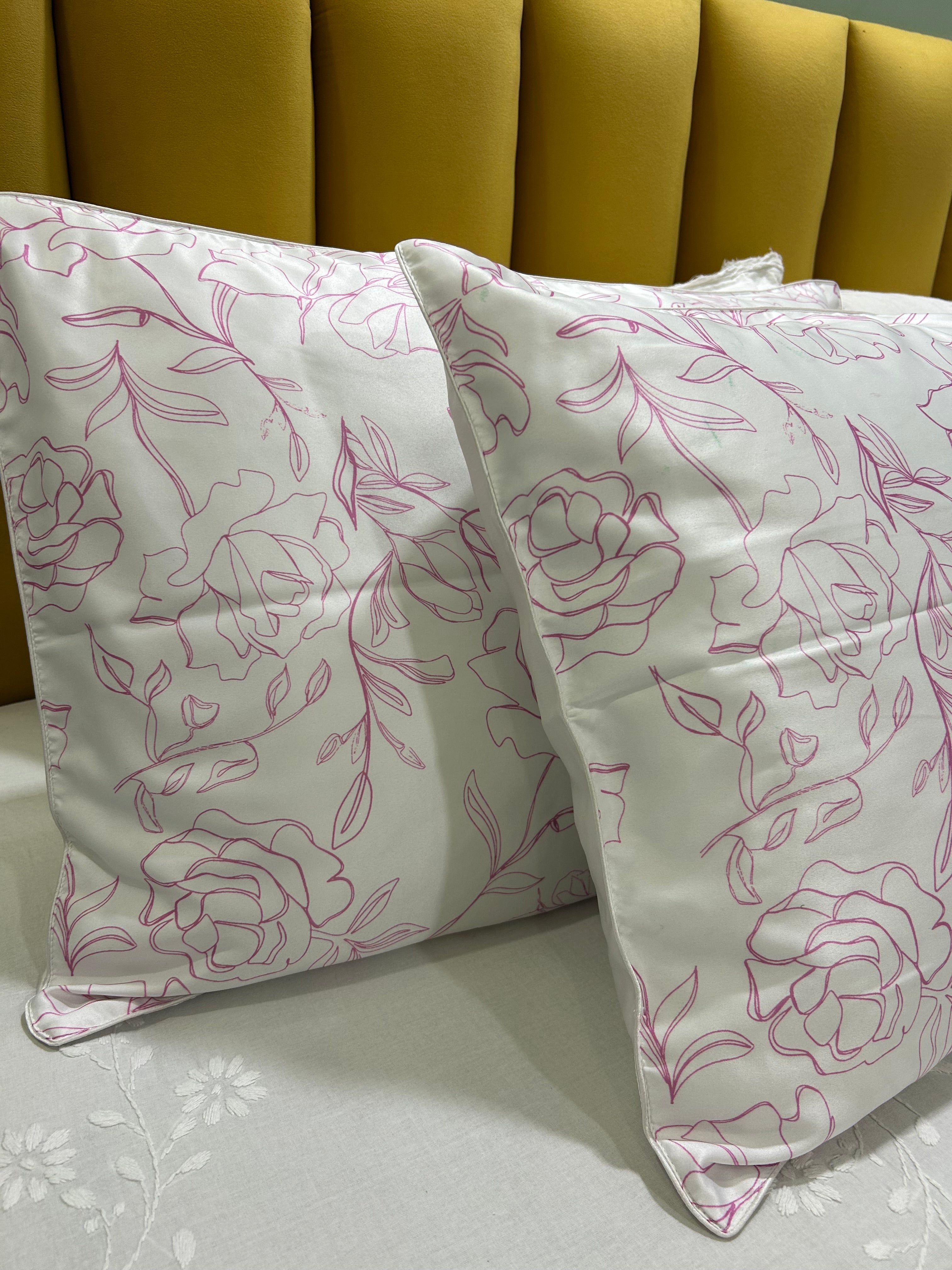 Pink Floral Pillow Case