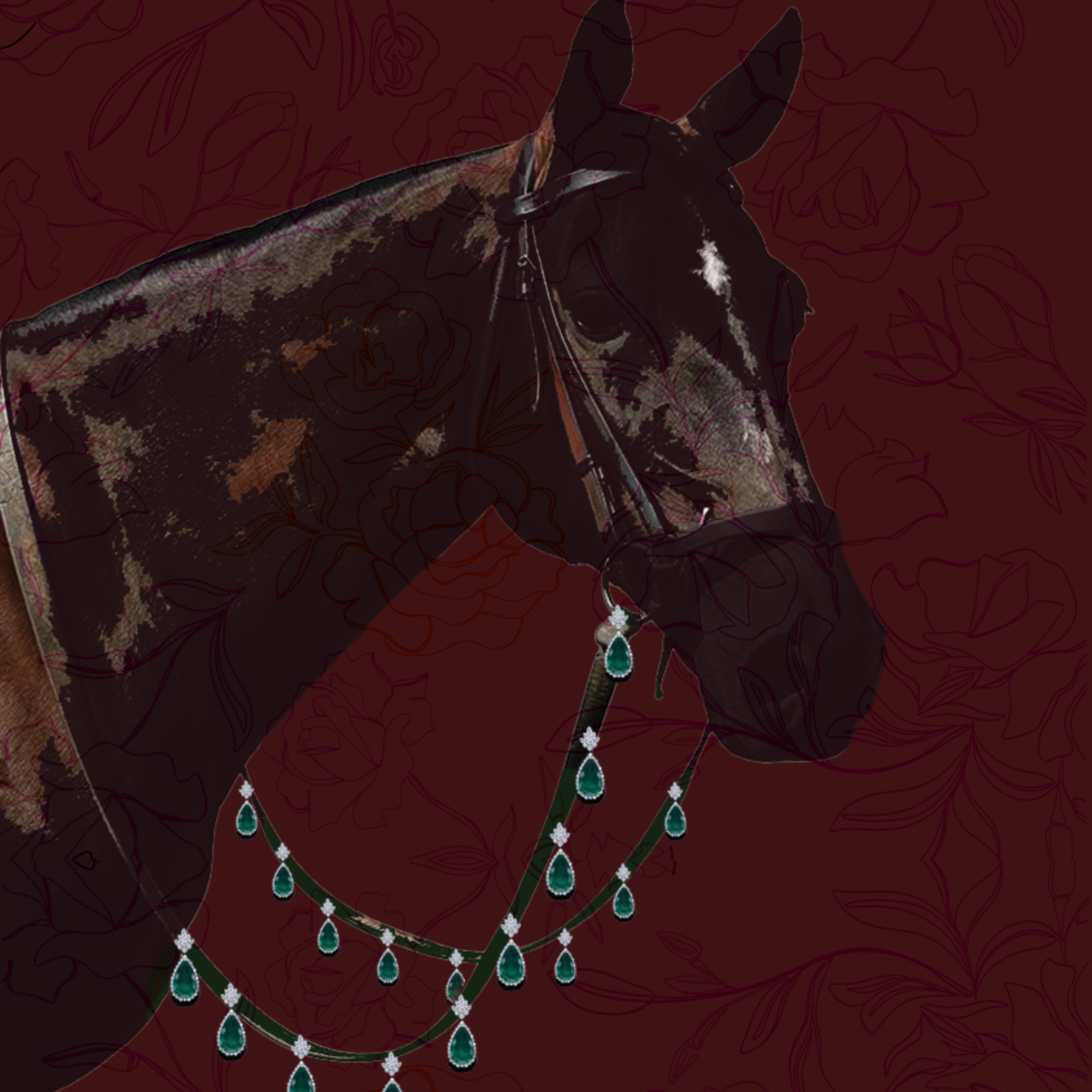 The Jewelled Horse Textile Art